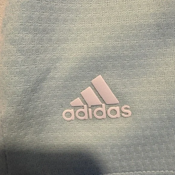 Adidas Primeblue Women Top Light Blue White Colorblock Athletic T Shirt Size M - Picture 11 of 16